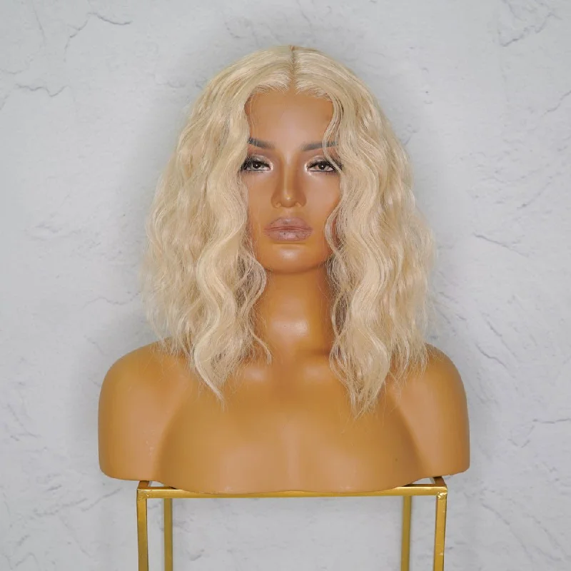 Synthetic short wig with a natural - looking shineMONICA Blonde Lace Front Wig