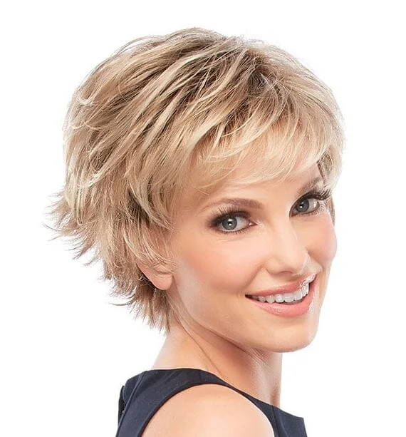 Wig with bangs in a modern styleMono Jazz Wig by Jon Renau