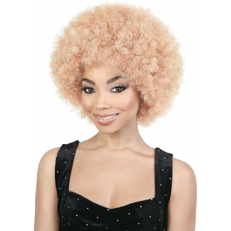 Short wig for daily office wear with a professional lookMotown Tress Synthetic Hair Wig - Afro Queen (HONEYGOLD only) Short wig for daily office wear with a professional lookMotown Tress Synthetic Hair Wig - Afro Queen (HONEYGOLD only)