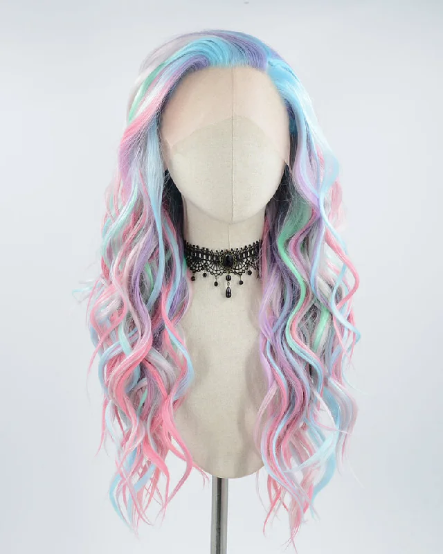 Ombre curly wig with a seamless color blendNew Colorful Synthetic Lace Front Wig WW495 Ombre curly wig with a seamless color blendNew Colorful Synthetic Lace Front Wig WW495