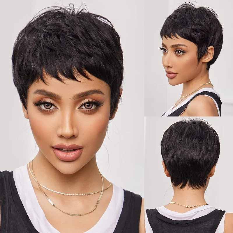 Long brown elf wig for a natural woodland lookNew Pixie Cut #1B #99J #27 Human Hair Wig with Bangs Black Short Straight Pixie Cut Hair Human Hair Machine Made Wig for Women Long brown elf wig for a natural woodland lookNew Pixie Cut #1B #99J #27 Human Hair Wig with Bangs Black Short Straight Pixie Cut Hair Human Hair Machine Made Wig for Women