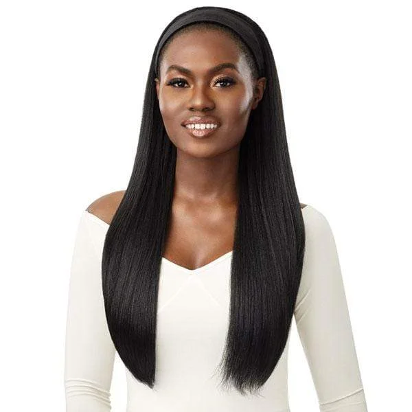 Half wig with a side - swept bang for a sophisticated lookOutre 100% Premium Synthetic Headband Wig - BRIDGETTE