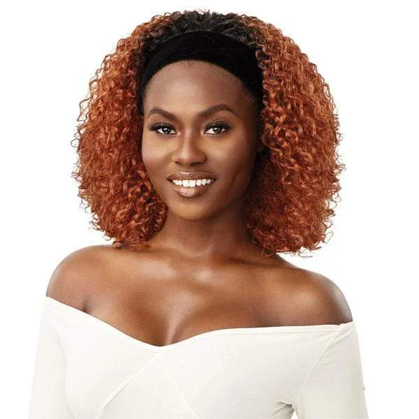 Half wig with a pre - bleached knot for a natural - looking scalpOutre 100% Premium Synthetic Headband Wig - NEYLA