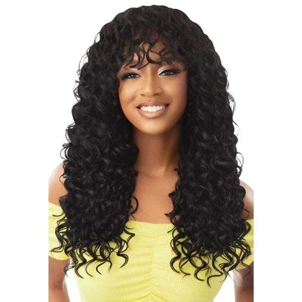 Half wig with a platinum - blonde color for a bold and trendy lookOutre Converti Cap + Bang Synthetic Hair Wig - LOVED ONE + BANG