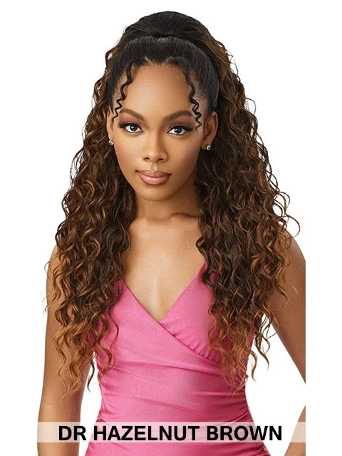 Hair buns for a cosplay of a historical characterOutre Pretty Quick Wet and Wavy Pony Ponytail - BEACH WAVE 28