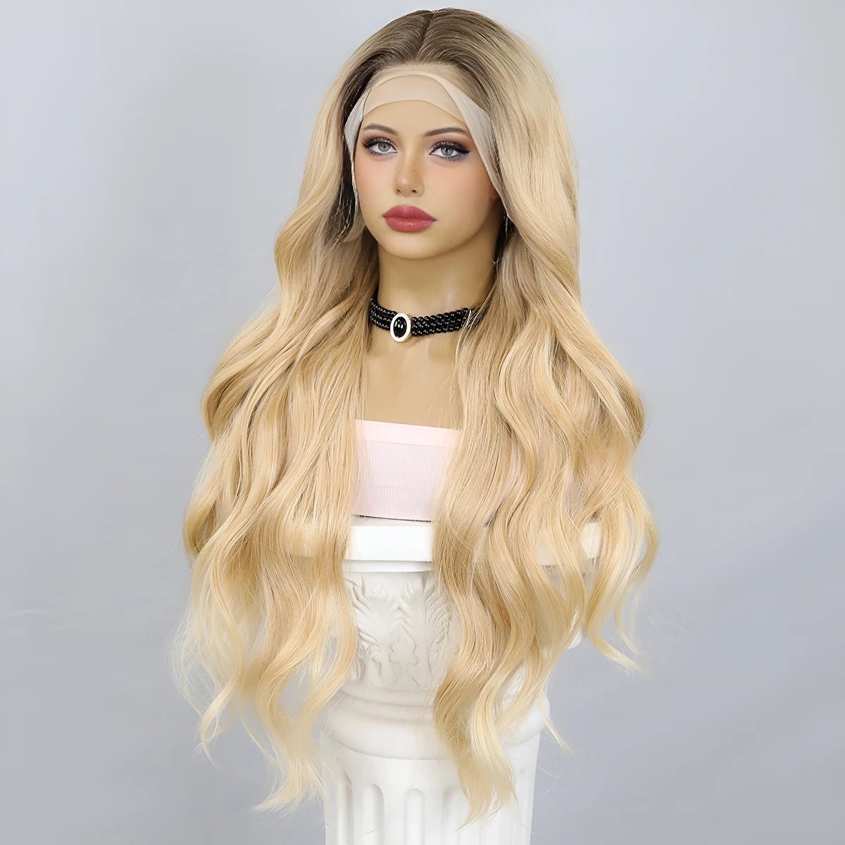 Wavy wig with a side - part for a more flattering lookPlatinum Blonde Lace Front Wig Wavy wig with a side - part for a more flattering lookPlatinum Blonde Lace Front Wig