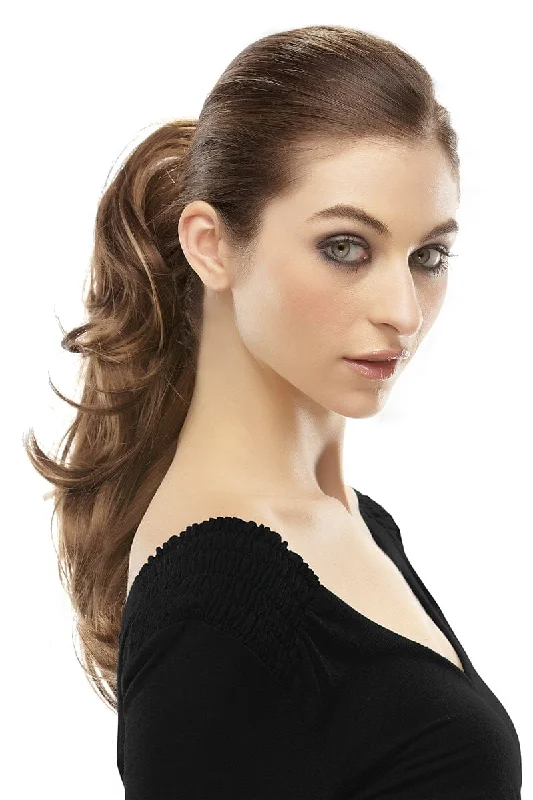 Wavy wig with bangs for a romantic appearanceRampage Clip-On Ponytail by Jon Renau - Not Returnable for Exchange or Refund Wavy wig with bangs for a romantic appearanceRampage Clip-On Ponytail by Jon Renau - Not Returnable for Exchange or Refund