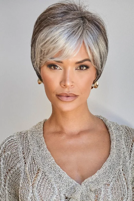 Curly wig with bangs for a glamorous appearanceSale - Noriko Wigs - Eva #1672 - Color: Silver Stone (92) Curly wig with bangs for a glamorous appearanceSale - Noriko Wigs - Eva #1672 - Color: Silver Stone (92)