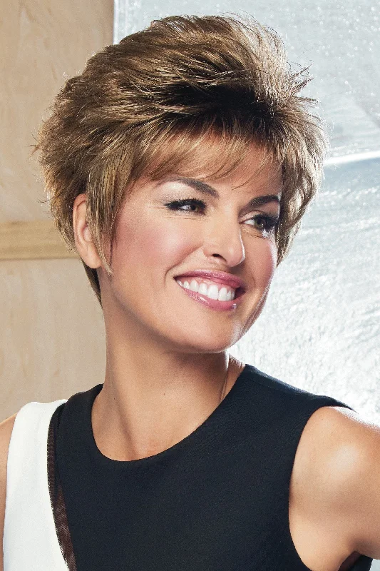 Wig with bangs for a 1980s retro lookSale - Raquel Welch Wigs - Sparkle - Petite - Color: Chestnut (R10) Wig with bangs for a 1980s retro lookSale - Raquel Welch Wigs - Sparkle - Petite - Color: Chestnut (R10)