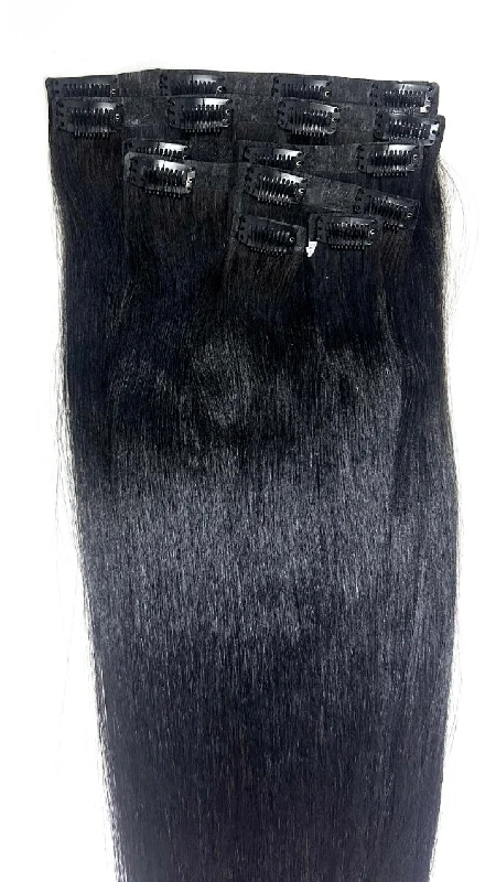 Clip - in hair extensions with a wispy fringe for a soft and feminine lookSeamless Clip-In Bundles Clip - in hair extensions with a wispy fringe for a soft and feminine lookSeamless Clip-In Bundles