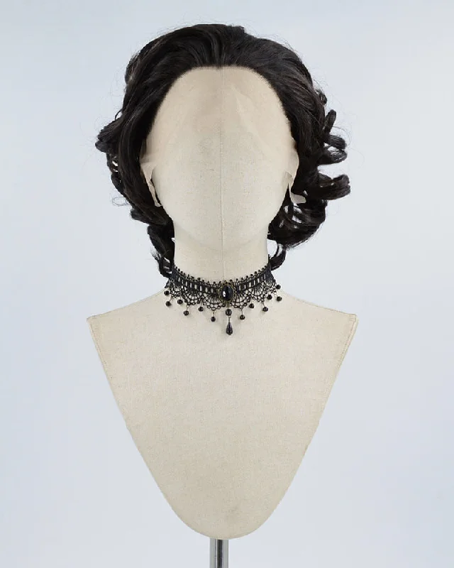 Lace - front curly wig for a seamless hairlineShort Black Curly Synthetic Lace Front Wig WW423 Lace - front curly wig for a seamless hairlineShort Black Curly Synthetic Lace Front Wig WW423