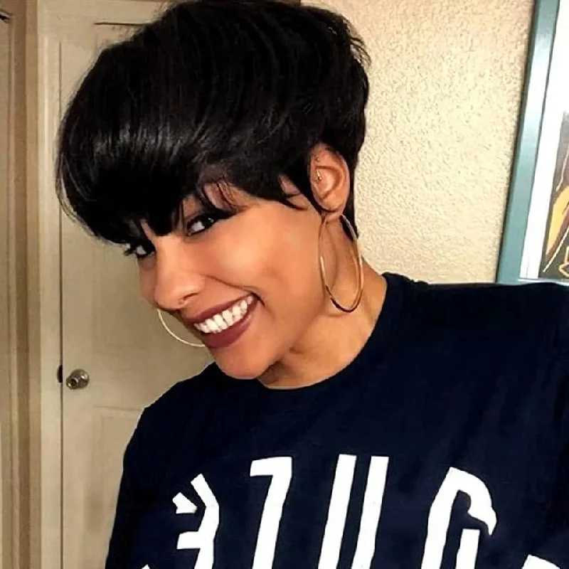 Elf wig with a wavy undercut for an edgy lookShort Bob Straight Natural Wave Pixie Cut None Lace Human Hair Wigs Elf wig with a wavy undercut for an edgy lookShort Bob Straight Natural Wave Pixie Cut None Lace Human Hair Wigs