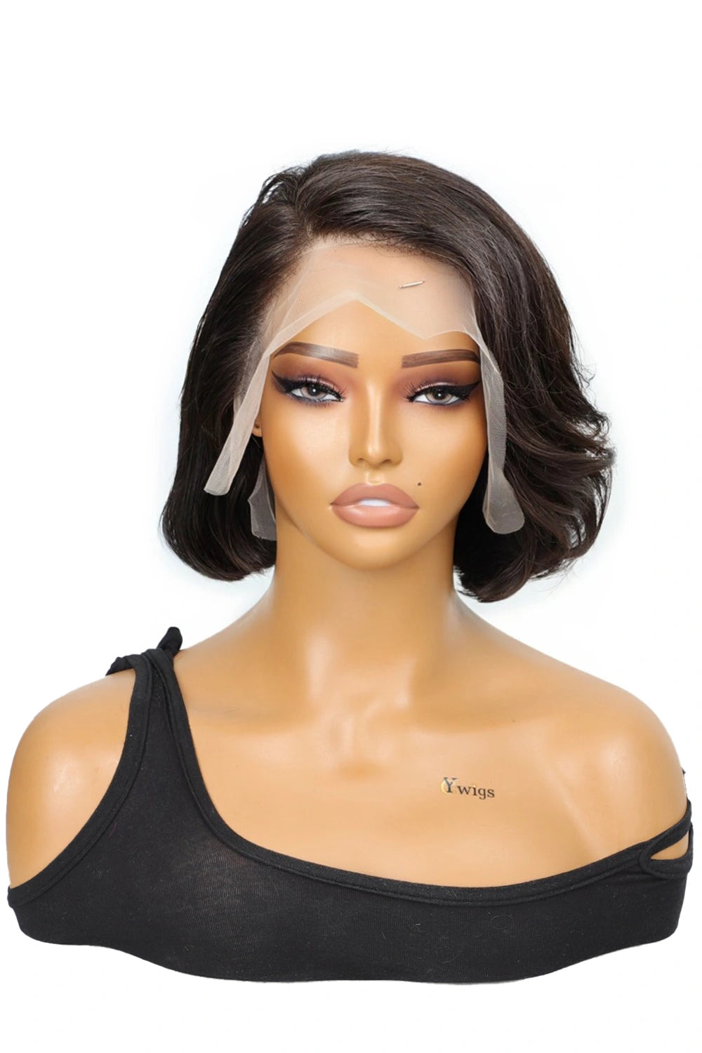 Elf wig for a cosplay competition to stand outSide Part Asymmetrical Chin Length Bob Glueless Lace Frontal Wig Elf wig for a cosplay competition to stand outSide Part Asymmetrical Chin Length Bob Glueless Lace Frontal Wig
