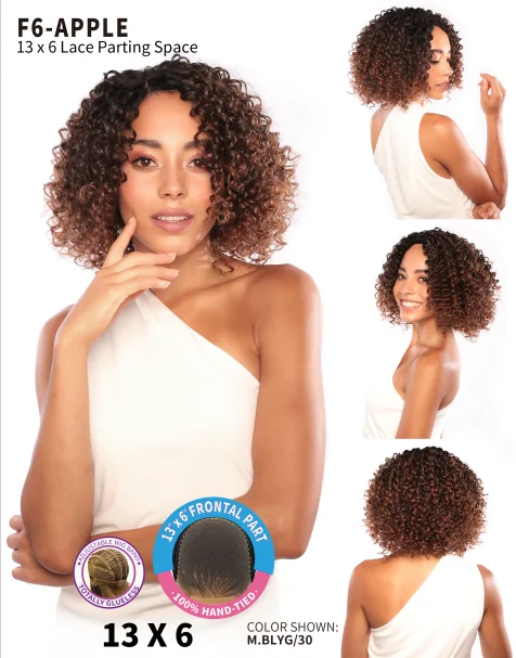 Synthetic curly wig with a tight - curl pattern for a natural lookSmart Glamlace HD Transparent Lace Fashion Wig Apple Synthetic curly wig with a tight - curl pattern for a natural lookSmart Glamlace HD Transparent Lace Fashion Wig Apple