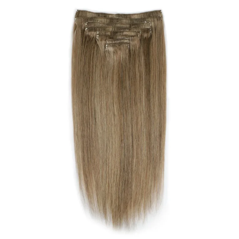 Clip - in hair extensions with a wavy texture for a beachy and relaxed lookSterly #6/27 Highlight Straight Clip-in Human Hair 8 Pices With 18 Clips 120g Clip - in hair extensions with a wavy texture for a beachy and relaxed lookSterly #6/27 Highlight Straight Clip-in Human Hair 8 Pices With 18 Clips 120g