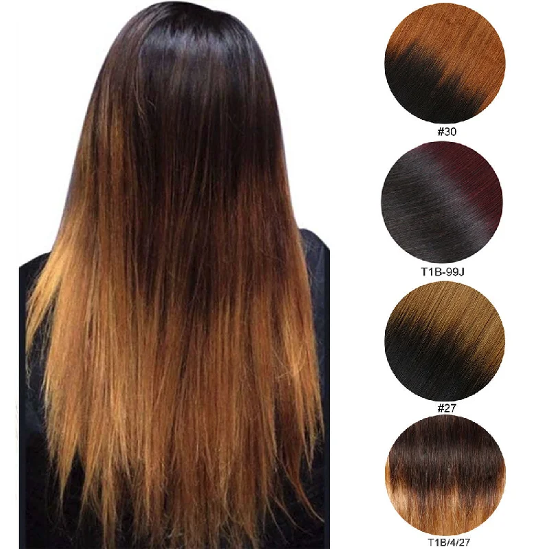 Human - hair clip - in hair extensions for a natural and luxurious lookStraight Clip-in Ombre Black root Virgin Human Hair Extension Human - hair clip - in hair extensions for a natural and luxurious lookStraight Clip-in Ombre Black root Virgin Human Hair Extension