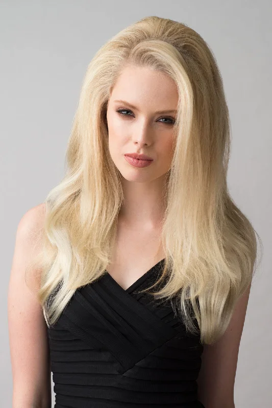 Half wig with a side - swept bang for a sophisticated lookStraight half wig with high crown; height boosting technology: Claudia