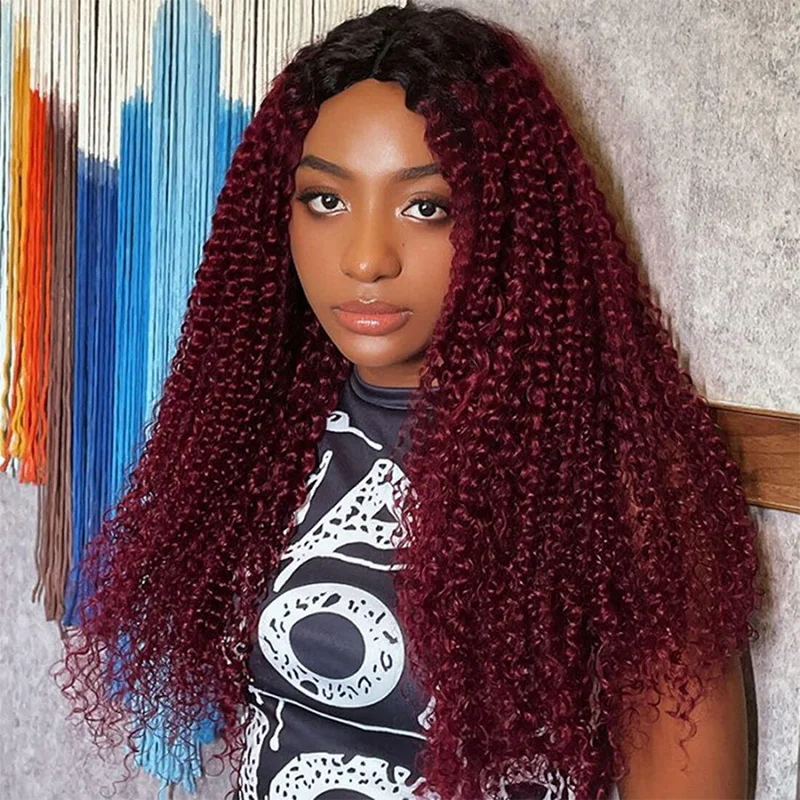 Ombre u - shaped wig transitioning from light to dark??? ✅T1B/99J Ombre Burgundy V/U Part Wig Human Hair No Leave Out Curly Human Hair Wigs Ombre u - shaped wig transitioning from light to dark??? ✅T1B/99J Ombre Burgundy V/U Part Wig Human Hair No Leave Out Curly Human Hair Wigs
