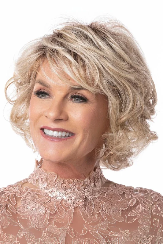Wavy wig in a chocolate - brown color for a rich and warm appearanceToni Brattin Wigs - Charming HF (#313) Wavy wig in a chocolate - brown color for a rich and warm appearanceToni Brattin Wigs - Charming HF (#313)
