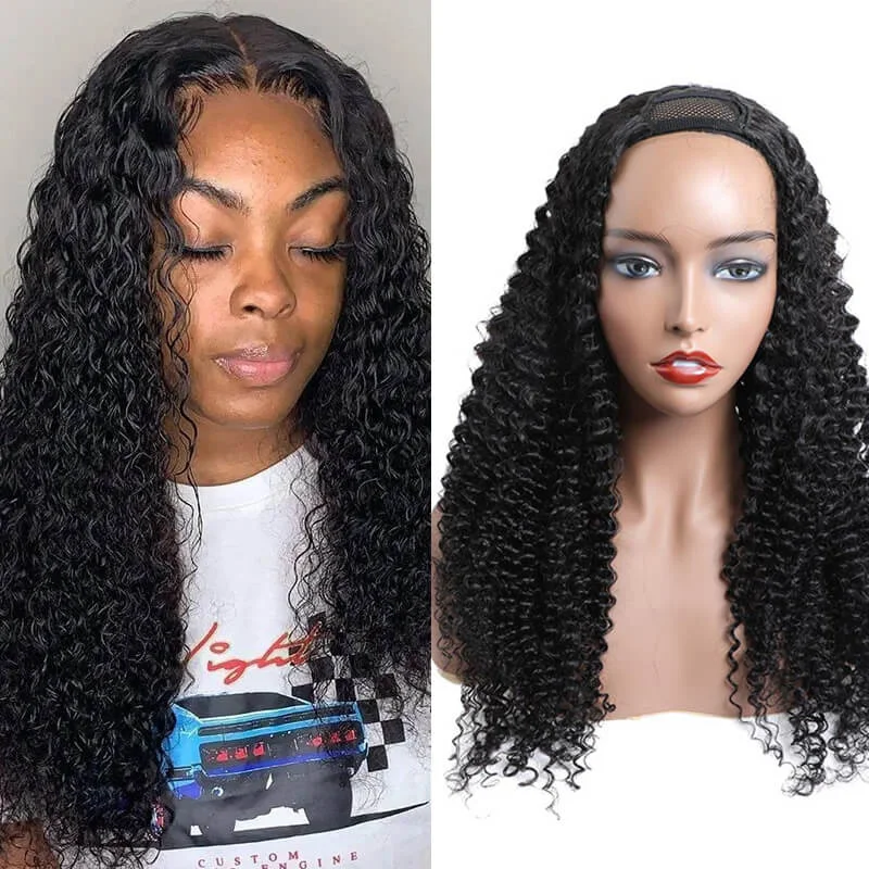 U - shaped wig for daily wearU Part Wig Human Hair Wigs Kinky Curly Wig