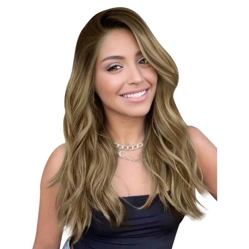 Clip - in hair extensions with a curly texture for a bold and stylish choice[US] Moresoo Virgin Invisible Genius Weft Hair Extensions Human Hair Bundles Ombre Brown (#4/8/27/4)