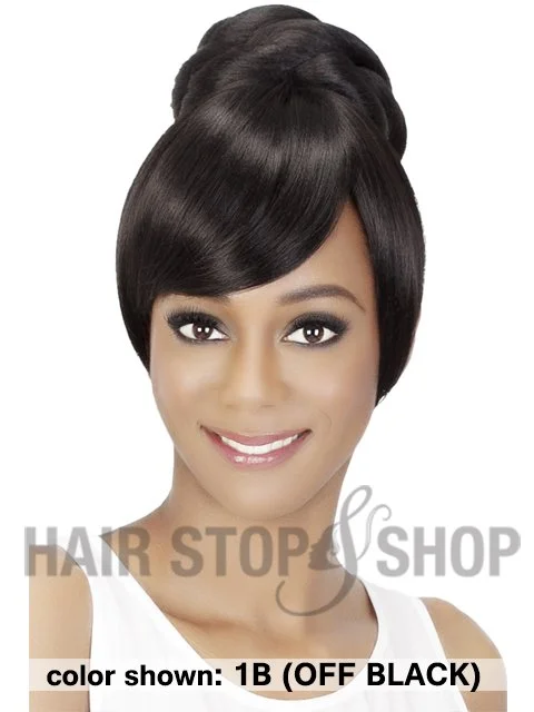 Sleek hair buns suitable for formal eventsVivica A Fox Drawstring - BPB SHEENA