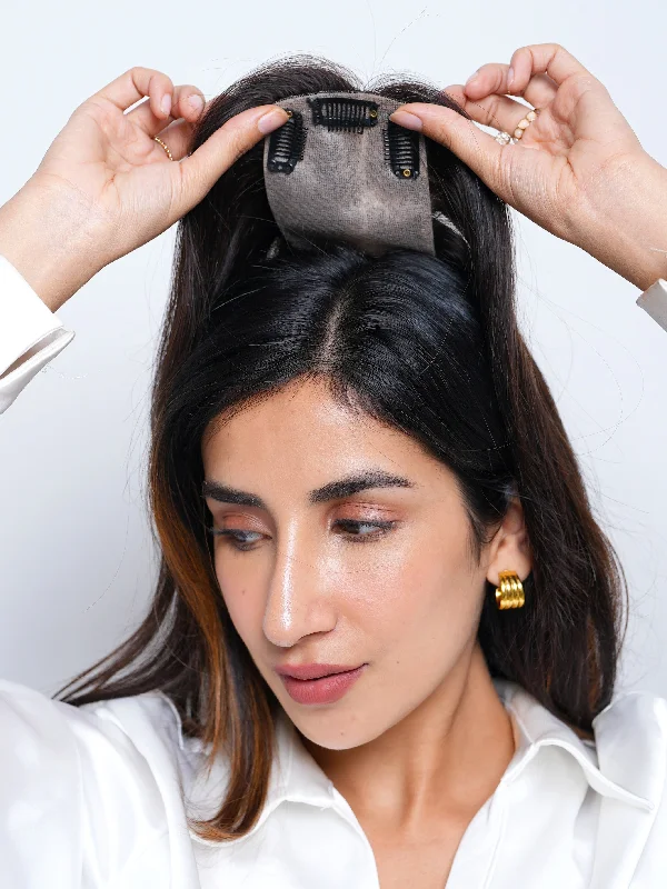 Heat - resistant wavy wig for easy styling at homeVolume topper – Silk Base 3×5 Hair Topper Heat - resistant wavy wig for easy styling at homeVolume topper – Silk Base 3×5 Hair Topper