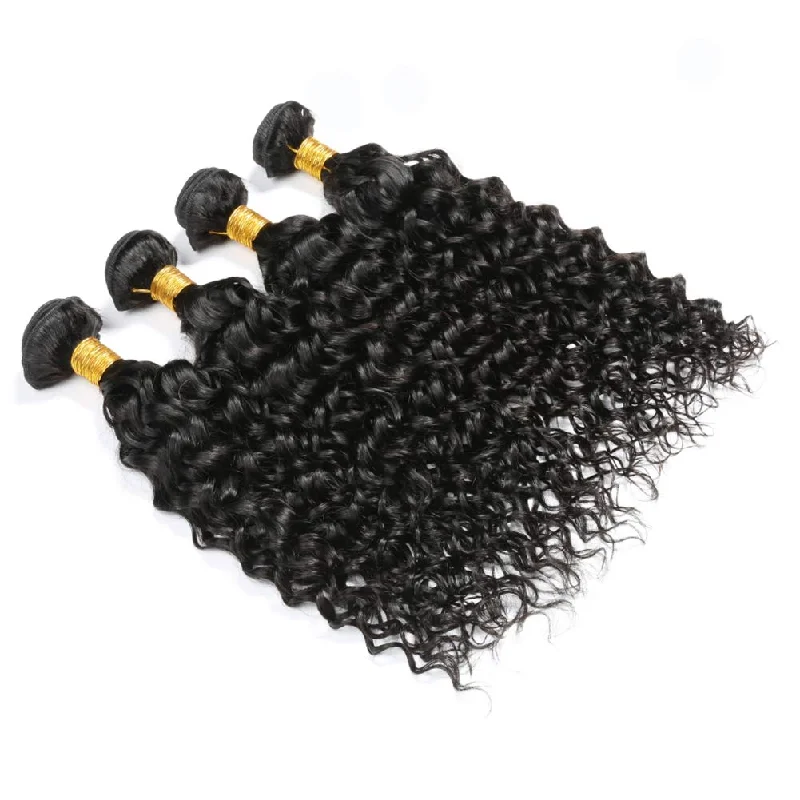 Lace - front wavy wig for a realistic hairlineWater Wave Bundle Remy Human Hair 100% Virgin Curly Extension Lace - front wavy wig for a realistic hairlineWater Wave Bundle Remy Human Hair 100% Virgin Curly Extension