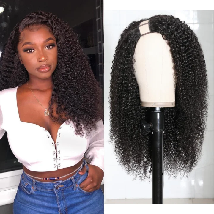 U - shaped wig with a tapered end for a more refined lookWithme Hair U Part Wigs Brazilian Human Virgin Hair Kinky Curly U - shaped wig with a tapered end for a more refined lookWithme Hair U Part Wigs Brazilian Human Virgin Hair Kinky Curly