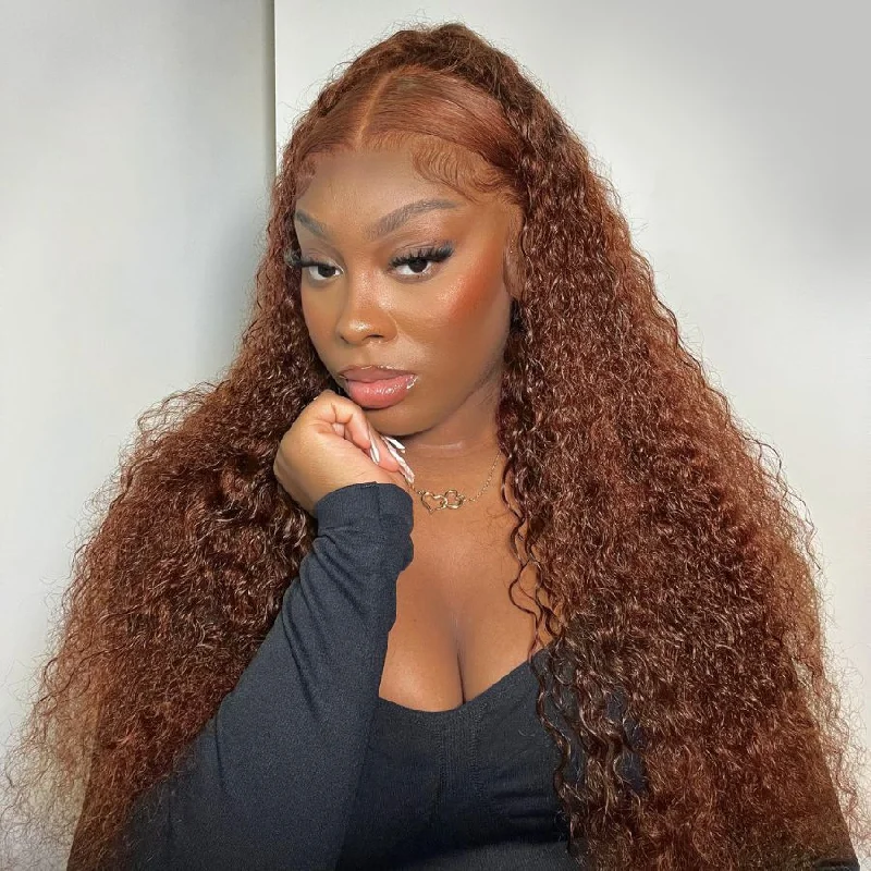 Curly wig with a water - wave texture for a unique and stylish choiceWOWANGEL Pre Everything 13X6 Lace Front Wigs Brown Curly Hair Curly wig with a water - wave texture for a unique and stylish choiceWOWANGEL Pre Everything 13X6 Lace Front Wigs Brown Curly Hair