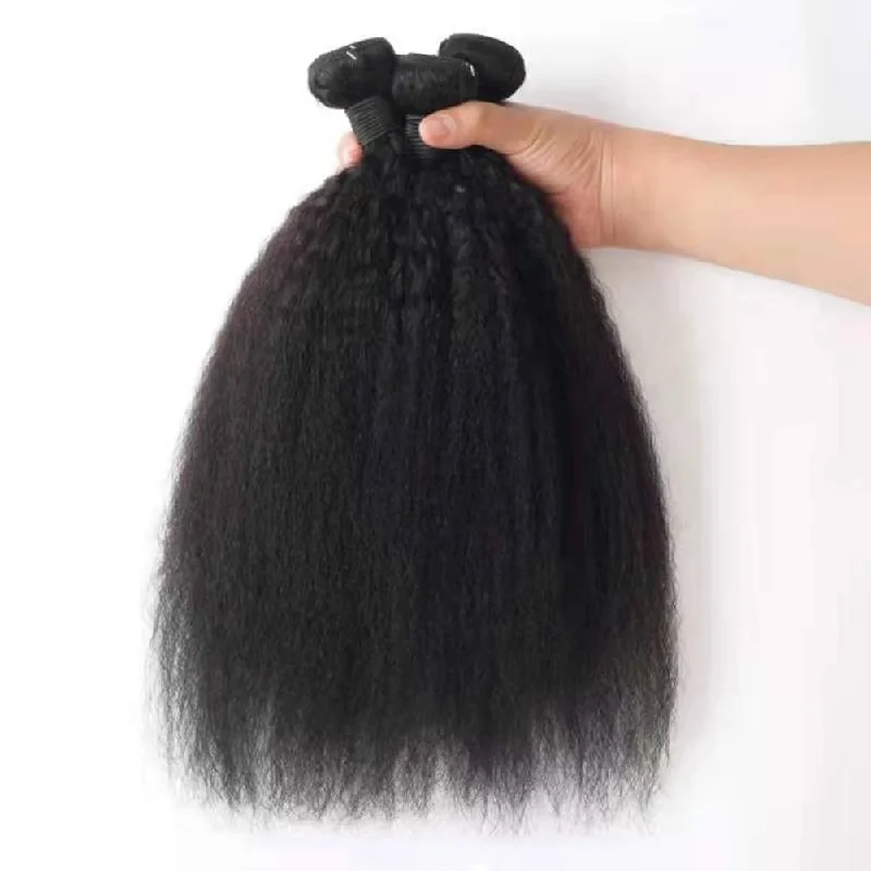 Wavy wig with a water - wave texture for a unique and stylish choiceYaki Kinky Human Hair Bundles 100% Unprocessed Wavy wig with a water - wave texture for a unique and stylish choiceYaki Kinky Human Hair Bundles 100% Unprocessed