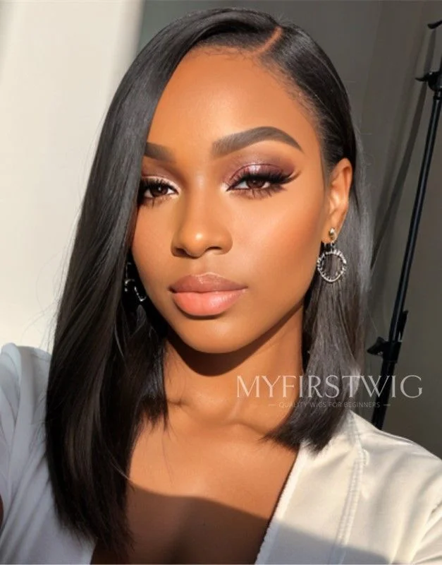 12-16 Inch Asymmetrical Bob Glueless Human Hair Lace Wig / Closure Wig - Carol LFW021 12-16 Inch Asymmetrical Bob Glueless Human Hair Lace Wig / Closure Wig - Carol LFW021