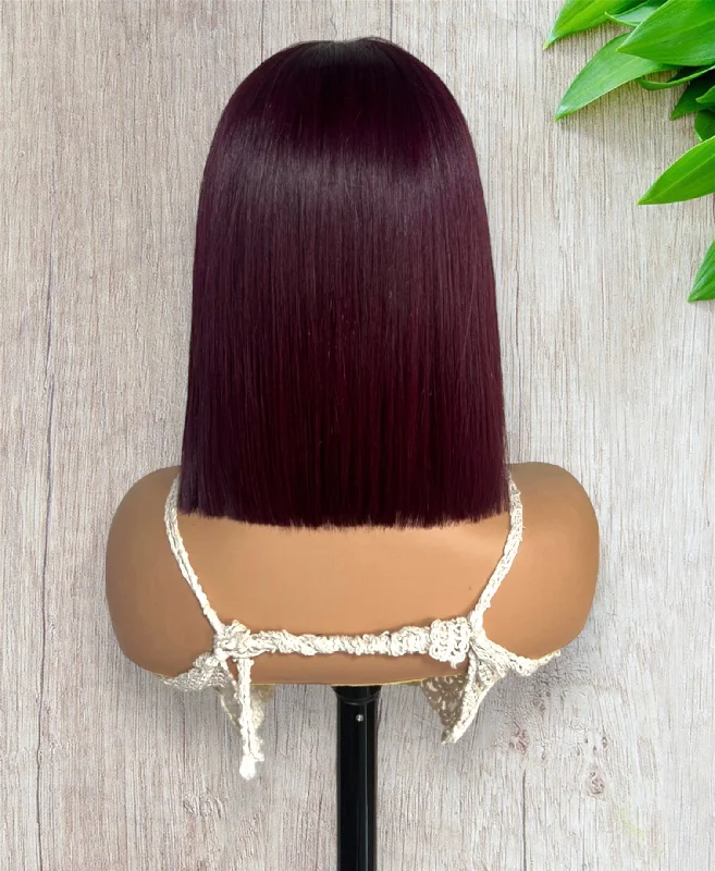 99J Wear & Go Glueless Straight Bob Wigs Clear Lace 180% Density 4×6 Hd Closure Wig Human Hair 99J Wear & Go Glueless Straight Bob Wigs Clear Lace 180% Density 4×6 Hd Closure Wig Human Hair