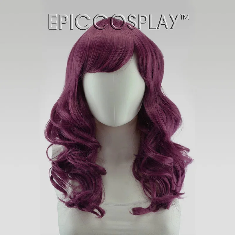 Medium - length wig with a natural - looking root for a more realistic lookHestia - Dark Plum Purple Wig Medium - length wig with a natural - looking root for a more realistic lookHestia - Dark Plum Purple Wig