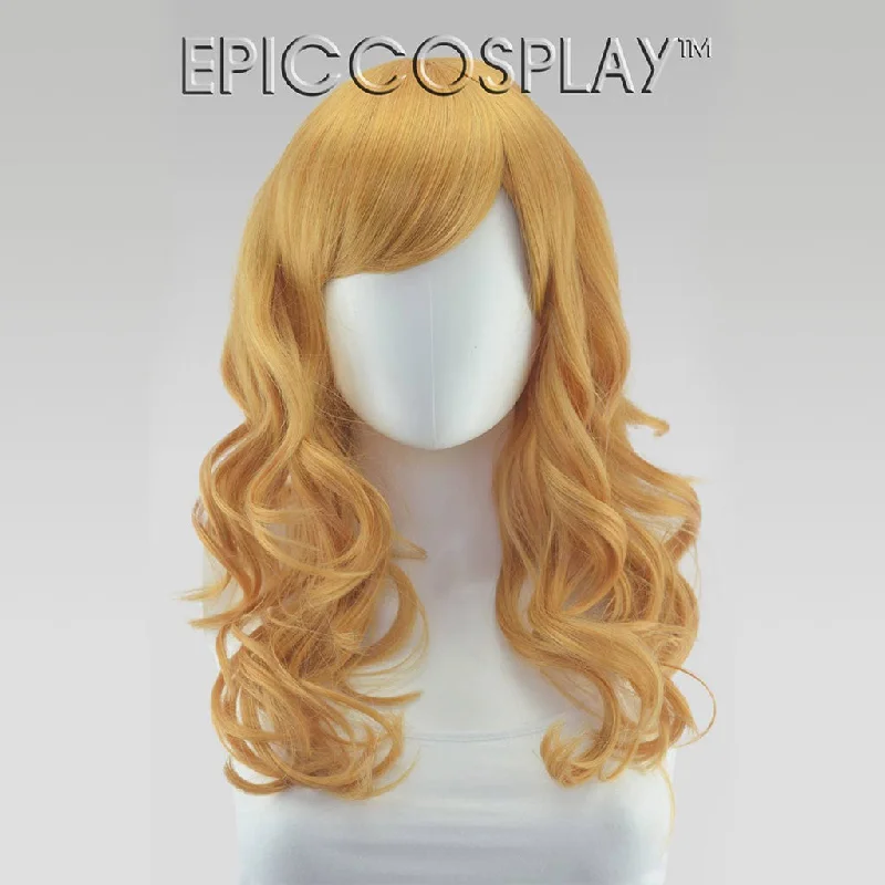 Medium - length wig with a side - swept bang for a sophisticated lookHestia - Butterscotch Blonde Wig Medium - length wig with a side - swept bang for a sophisticated lookHestia - Butterscotch Blonde Wig