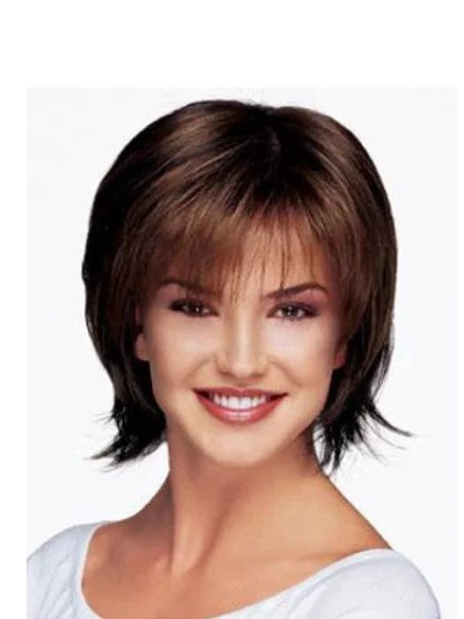Medium - length wig with a side - swept bang for a sophisticated lookHoneymoon