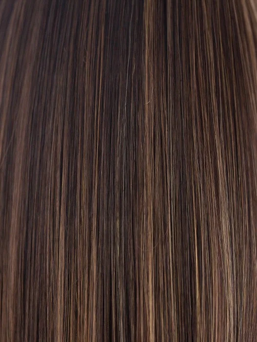 Coffee Latte | Cappuccino base with a mix of Medium Brown and Medium Golden Blond highlights.