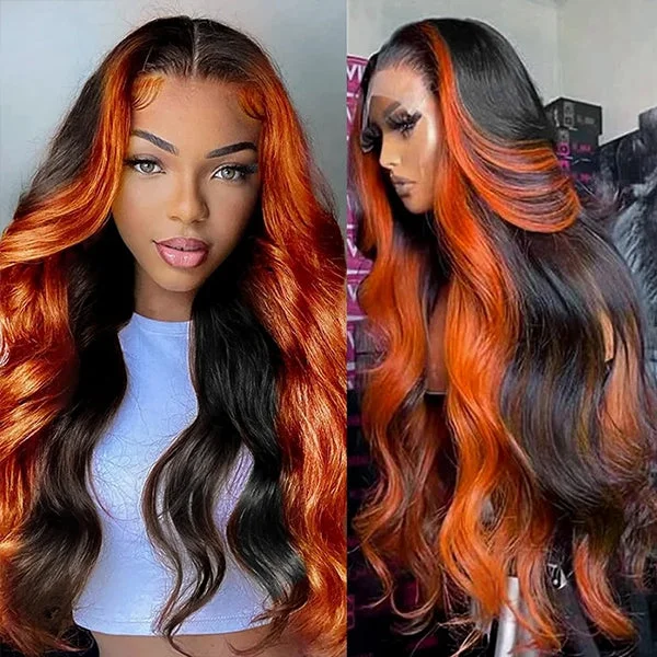 Lolly 30 Inch Ginger Highlight 13x4 HD Lace Front Wig Pre Plucked Pre Cut Lace Body Wave Ready to Wear Glueless Human Hair Wigs Lolly 30 Inch Ginger Highlight 13x4 HD Lace Front Wig Pre Plucked Pre Cut Lace Body Wave Ready to Wear Glueless Human Hair Wigs