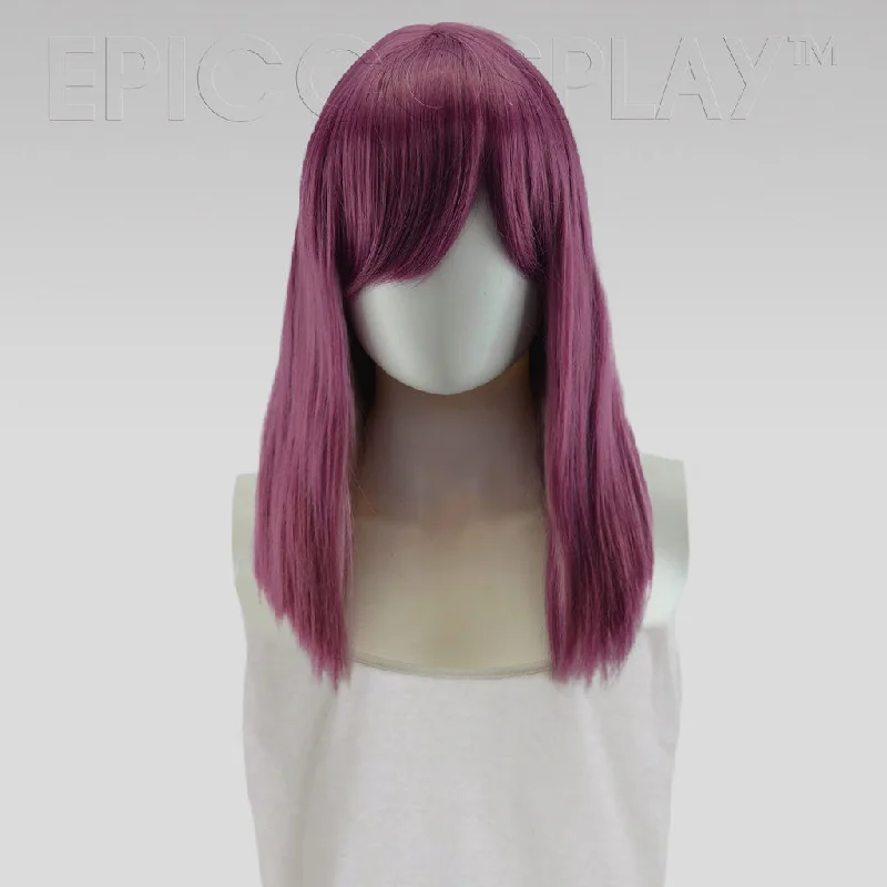 Medium - length wig with a wavy texture for a beachy and relaxed lookTheia - Dark Plum Purple Wig Medium - length wig with a wavy texture for a beachy and relaxed lookTheia - Dark Plum Purple Wig
