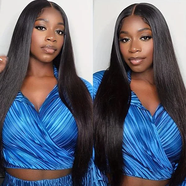 Lolly Undetectable Invisible 13x4 HD Lace Front Wigs Straight Pre Plucked Bleacked Knots Glueless Human Hair Wigs